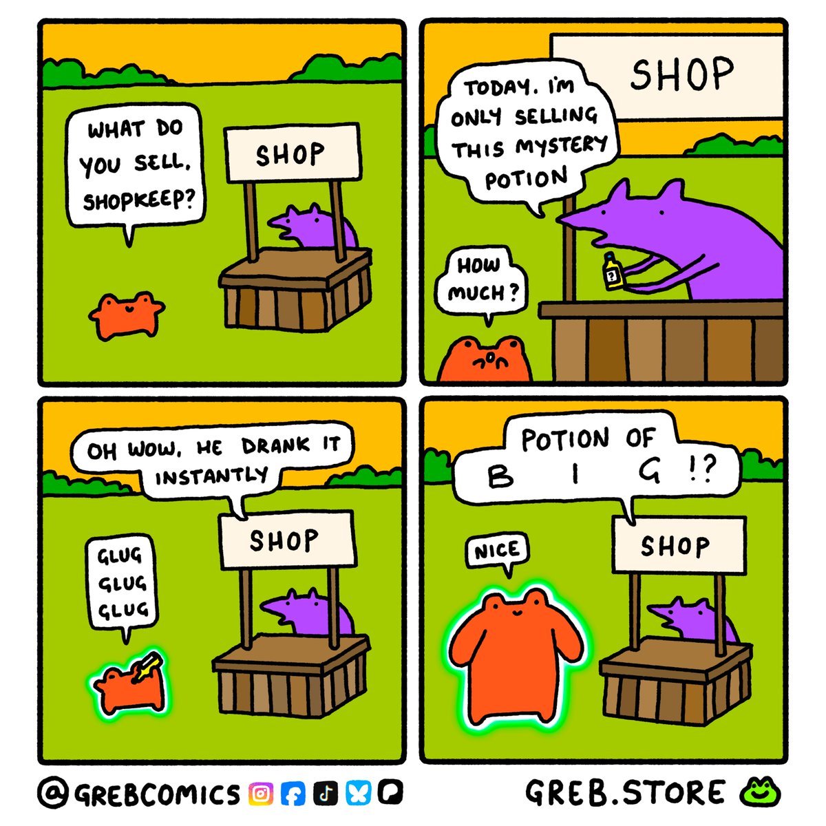 lil froggy buys a mystery potion  🐸🧪