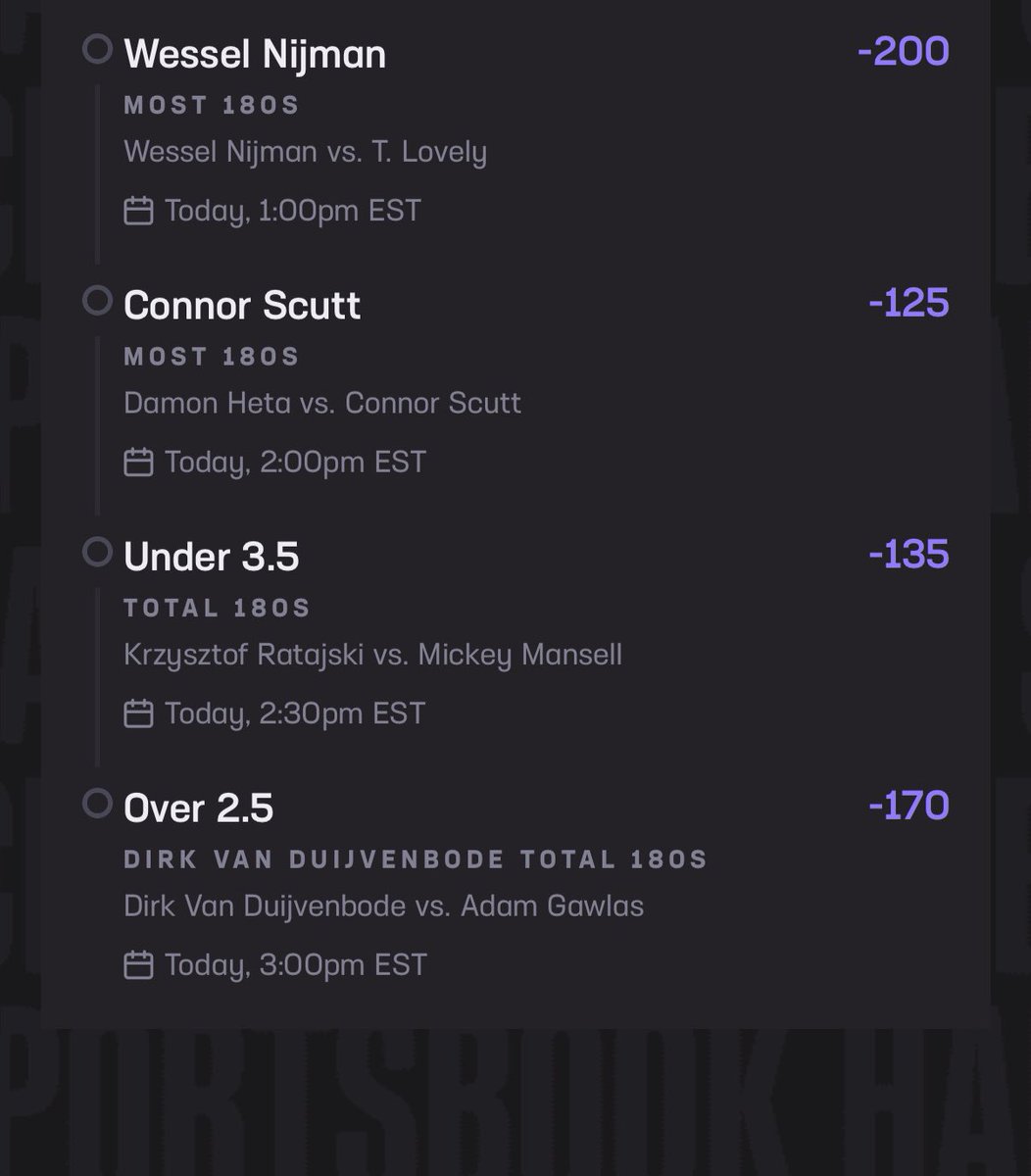 Here’s what I have for the PM slate of the #PolandDartsMasters the AM slate I didn’t really see much value, but this slate looks promising. Let’s get it! #PrizePicks #HardRockBet #Darts