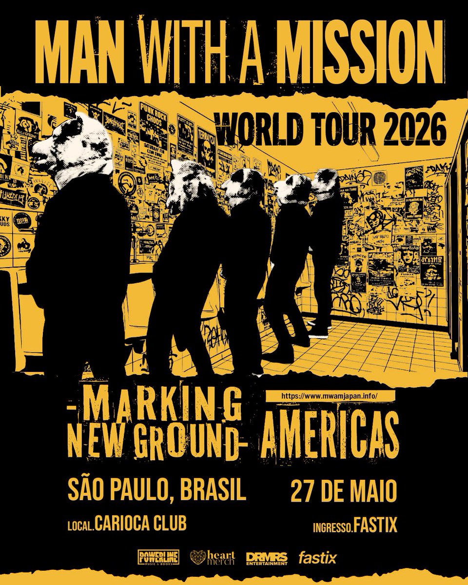 MAN WITH A MISSION 🇯🇵 pela 1ª vez no🇧🇷

A consagrada banda japonesa com seu rock eletrônico que faz shows com cabeças gigantes de lobos, vem ao Brasil para uma apresentação única no dia 27 de maio, no Carioca Club, em São Paulo.

Ingresso na Fastix!