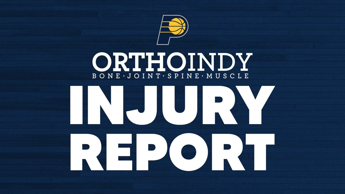 Injury Report for tonight’s game in D.C.:
Kam Jones - Questionable (lower back soreness)
T.J. McConnell - Questionable (right hamstring soreness)
Micah Potter - Questionable (left ankle sprain)
Andrew Nembhard - Doubtful (lower back injury management)
Aaron Nesmith - Out (right ankle sprain)
Pascal Siakam - Out (left hamstring injury management)
Ivica Zubac - Out (left ankle sprain)
Johnny Furphy - Out (right ACL tear)
Obi Toppin - Out (right foot stress fracture)
Tyrese Haliburton - Out (right Achilles tendon tear)