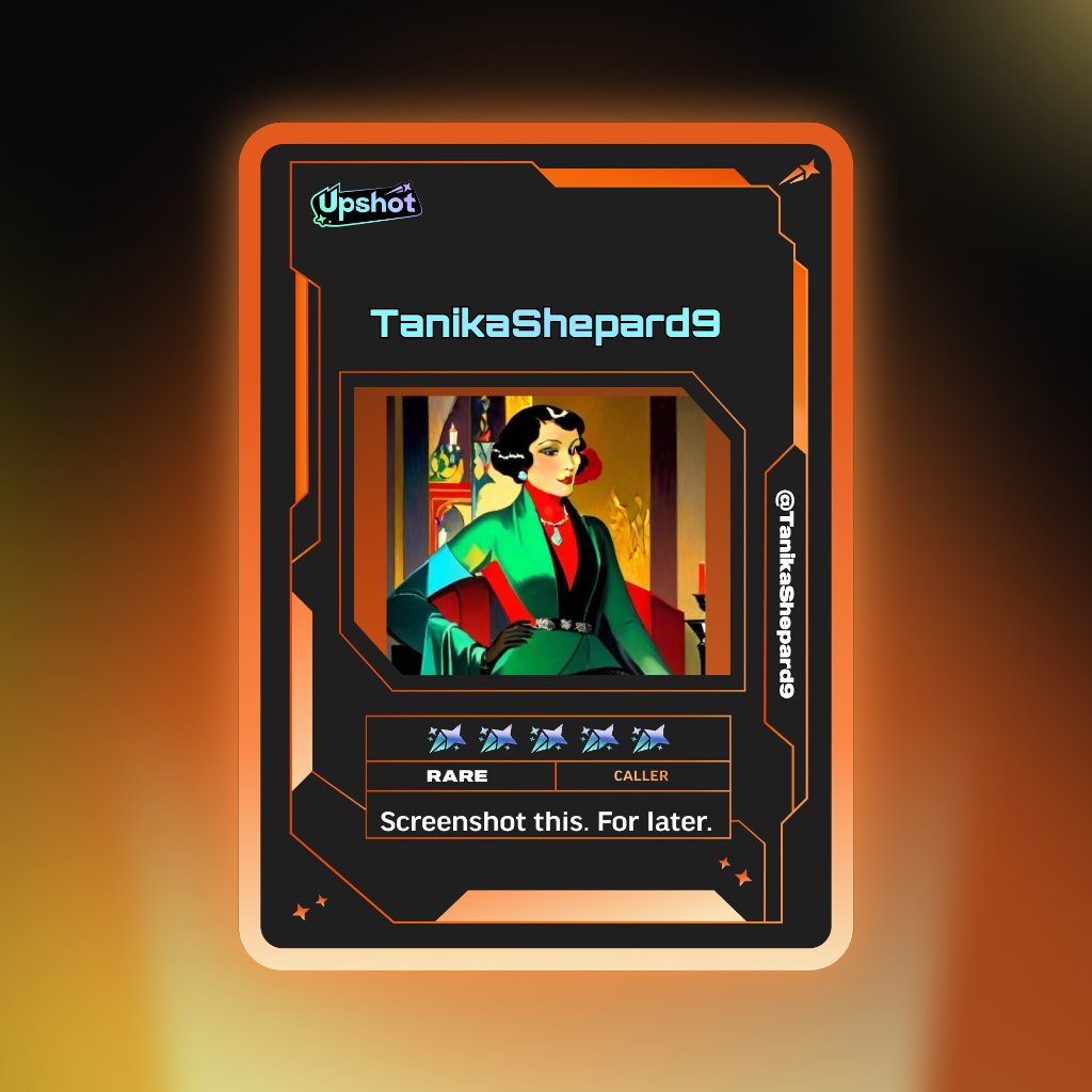 TanikaShepard9's tweet photo. Just ripped my Predictor Card!  
Ready to claim instant cash prizes, free packs and more.

 Welcome to Prediction Play on

@upshot_cards

Your turn https://t.co/5fLLjMBvwE https://t.co/zcwP41IN3I