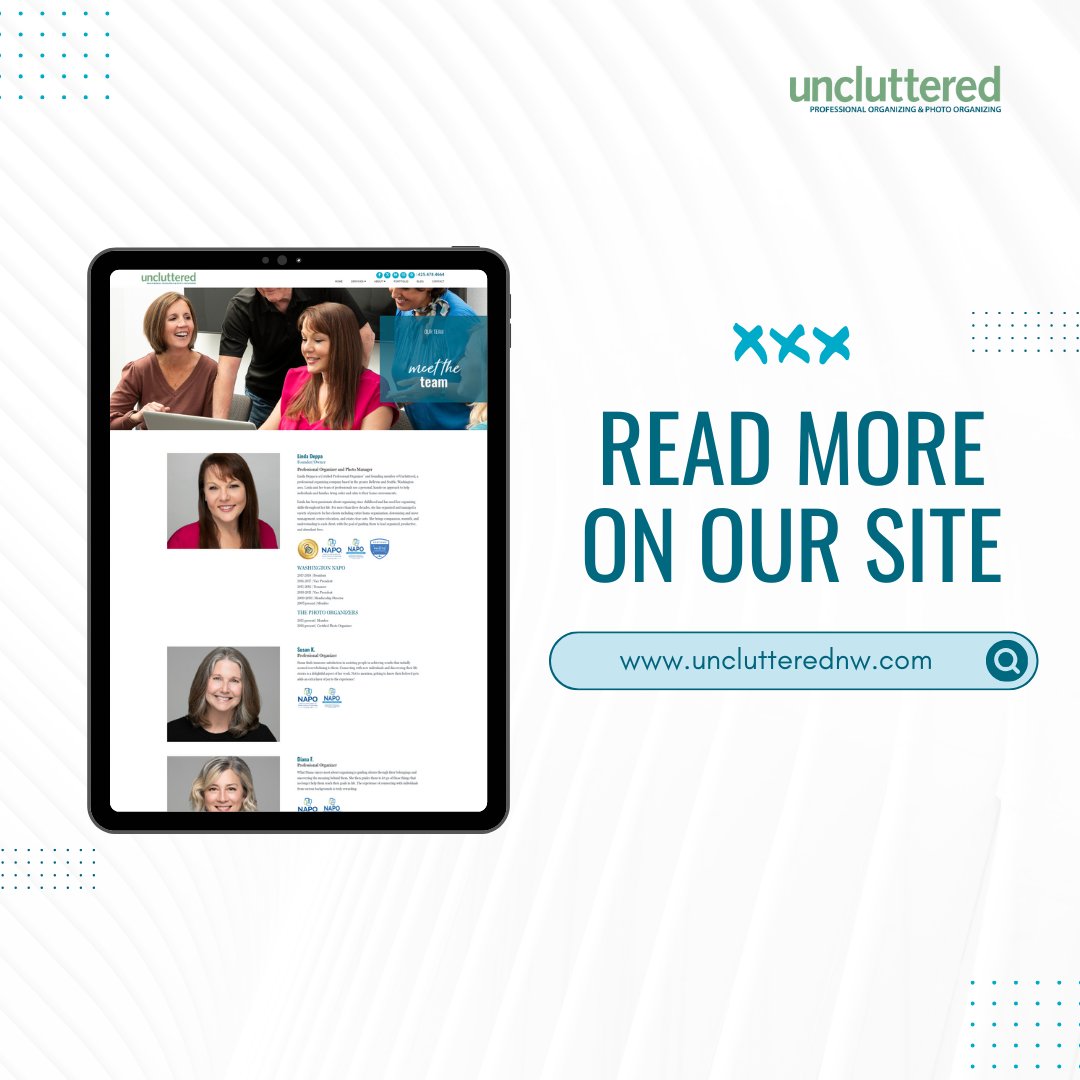 unclutterednw's tweet image. Meet Team Uncluttered: dedicated to simplifying your life and preserving memories.

But who exactly are we? Visit Unclutterednw.com to learn more about the people who can make your life easier.

#uncluttered #photoorganizer #professionalmovers #homeorganizer #bellevue