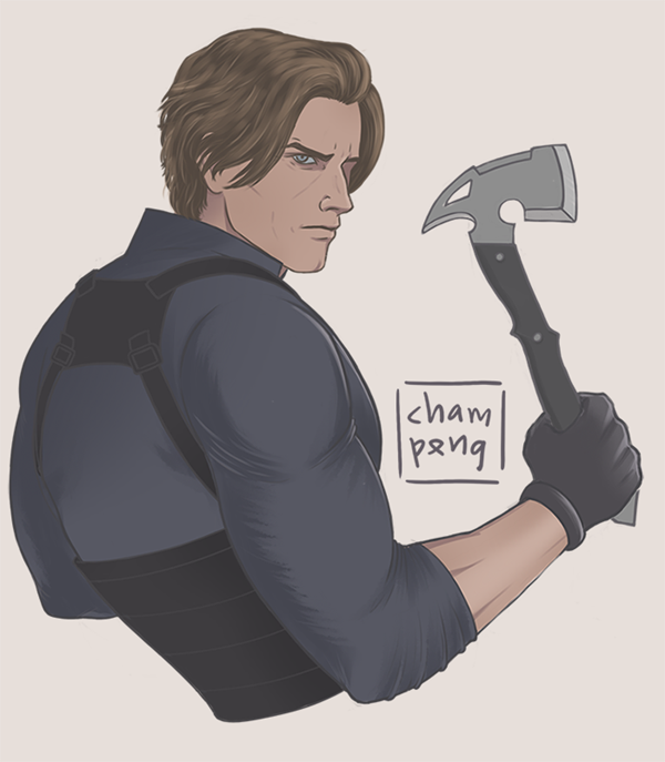 Probably gonna be my first and last time drawing #LeonKennedy #RE9