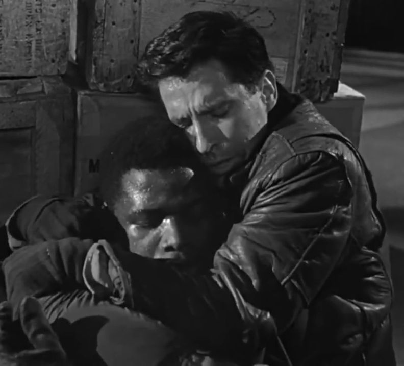 Sidney Poitier #botd and John Cassavetes in Martin Ritt's Edge of the City (1957).