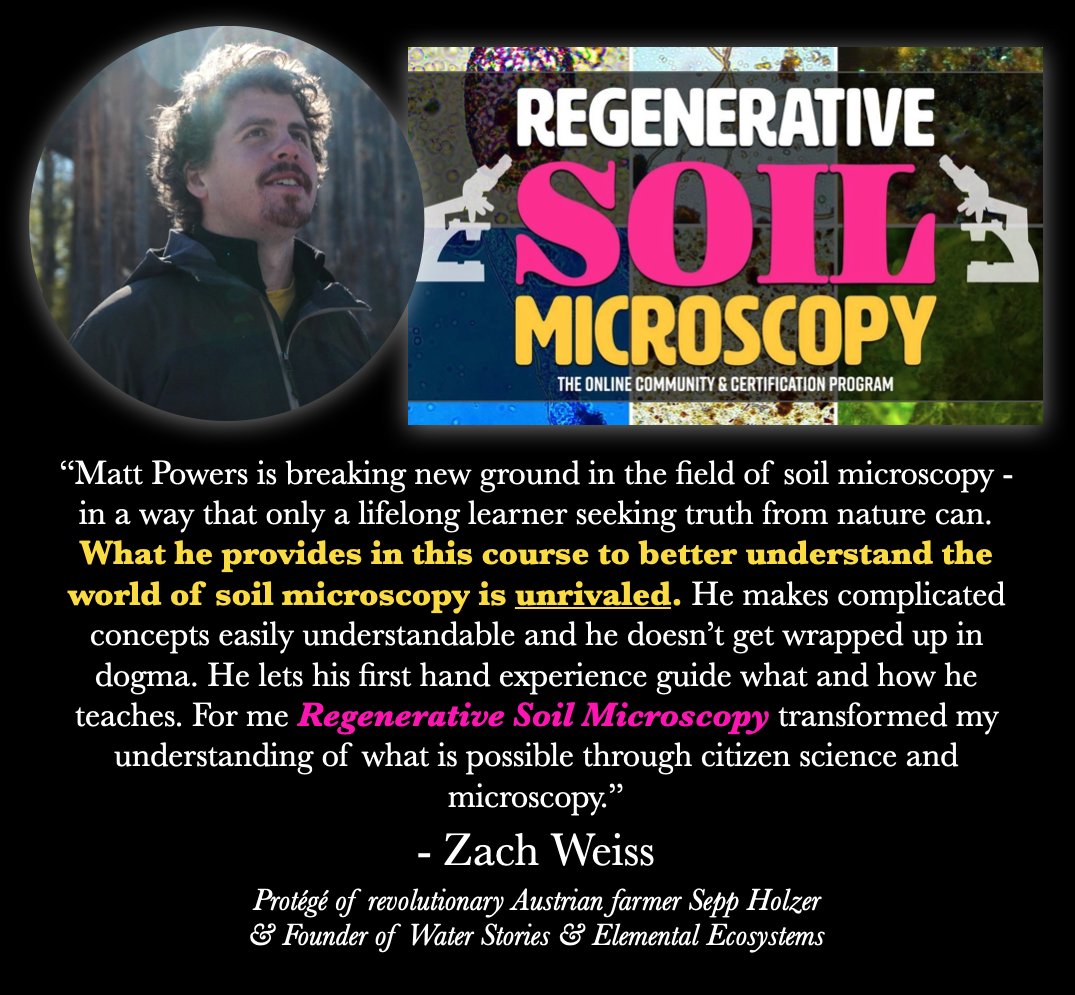 MattPowersSoil's tweet image. #RegenerativeSoil #Microscopy Begins 3/9 - Discover what's possible with a #microscope!! See what others are saying here: matt-powers.mykajabi.com/regenerative-s…