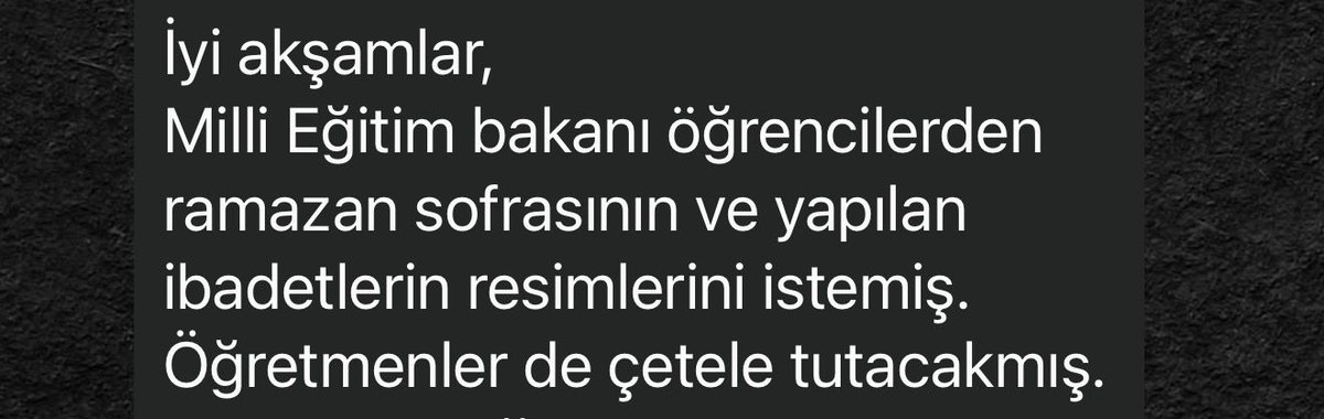 Sayın <a href="/Yusuf__Tekin/">Yusuf Tekin</a>,

Tarafıma aşağıda bir mesaj iletilmiştir. Ramazan ayı etkinliklerinin fotoğraflarının özellikle talep edildiğini düşünmek istemiyorum. Ancak sahadan gelen bilgiler, bazı idarecilerinizin bu süreci gereksiz biçimde abarttığını göstermektedir.

Ramazan’ın ilk