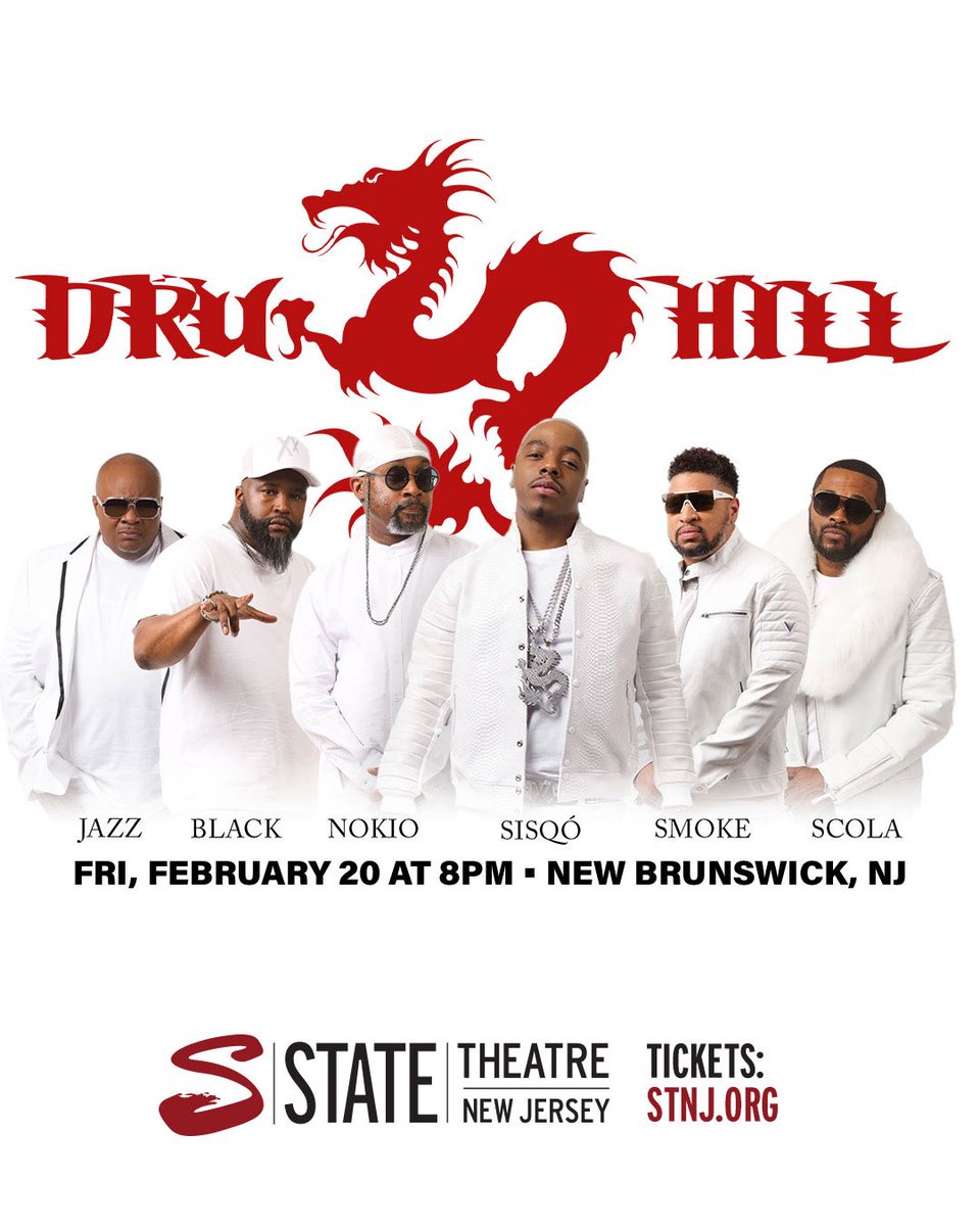 DruHill4Real's tweet photo. New Brunswick, NJ!! We are sliding through TONIGHT at 8PM at the @StateTheatreNJ! It’s a Friday night, so don’t be acting brand new… come catch these harmonies, these classics, and that real Dru Hill energy live.

Grab your crew, grab your tickets, and we’ll see you there!
🎟️: https://t.co/VxPJKLpjzP

#YearOfTheDru #DruHill