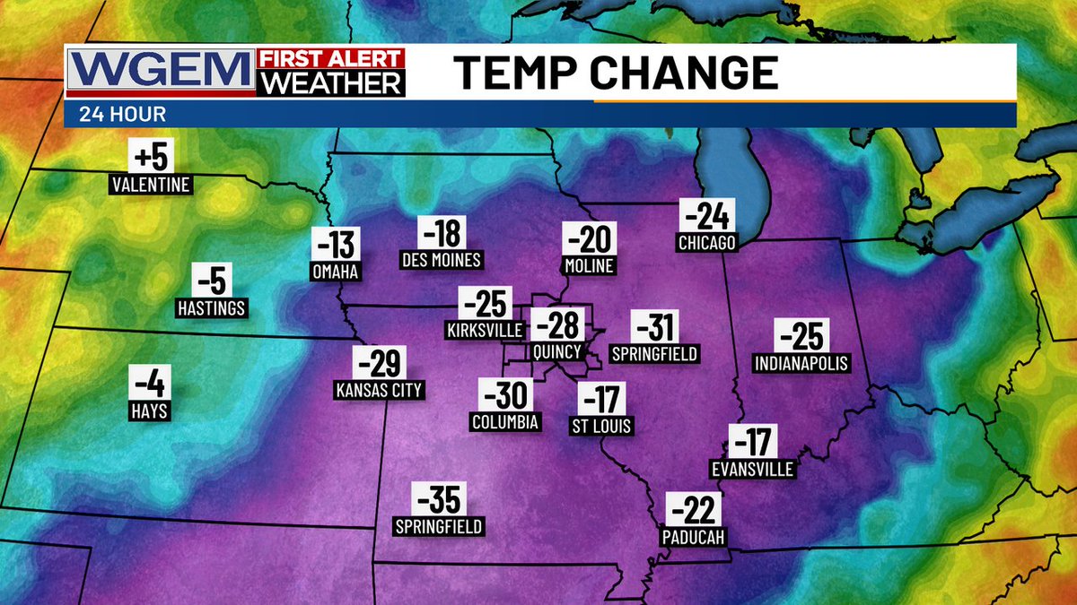 As of 12:05pm, the Tri-States is around 30° colder than we were yesterday at this time. It definitely is feeling more like February!