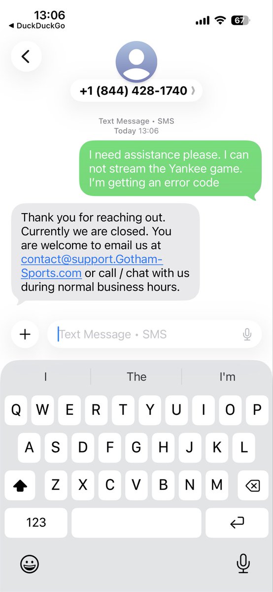 <a href="/YESNetwork/">YES Network</a> <a href="/Yankees/">New York Yankees</a> it’s absolutely ridiculous that it’s so complicated to watch a spring training game. The game was dumped to the Gotham app that crashes. Error codes. Contact customer support and they say they’re closed. Contact my cable company Spectrum, they do not support