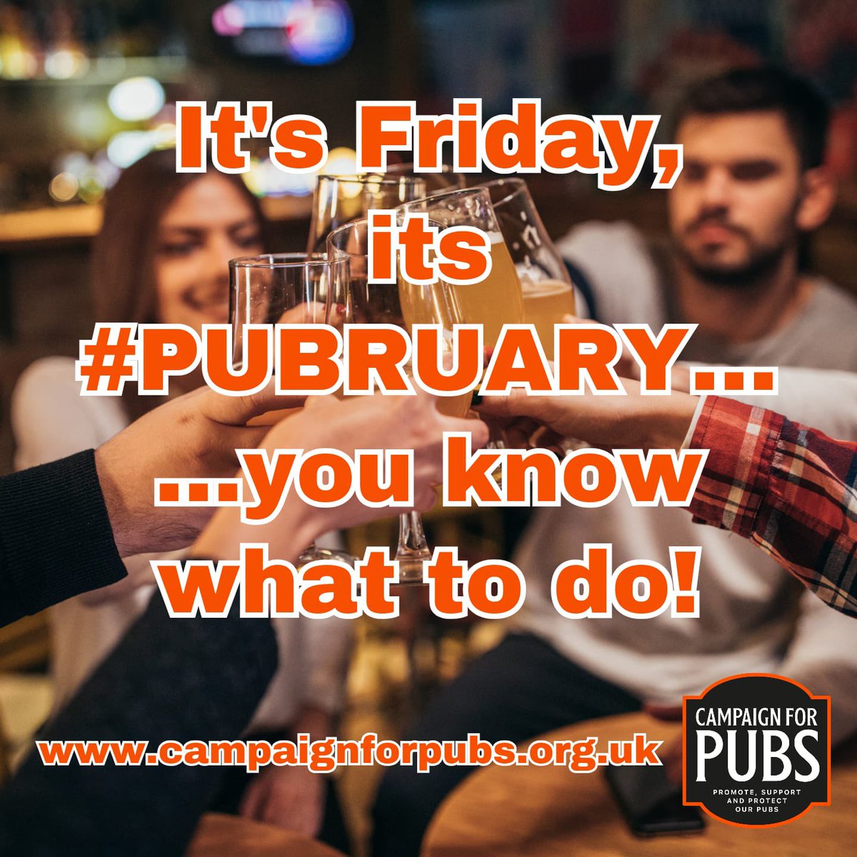 CampaignforPubs's tweet photo. โ๏ธItโs Friday ๐
โผ๏ธ Itโs #Pubruary ๐
โ๏ธ You know what to doโฆ๐
Get to the #pub ๐๐คฉ๐ป๐ท๐น
Support #pubs throughout Pubruary - and all year!
#SupportPubs #SupportOurPubs #BackOurBrewers https://t.co/NJ3XnnRcIH