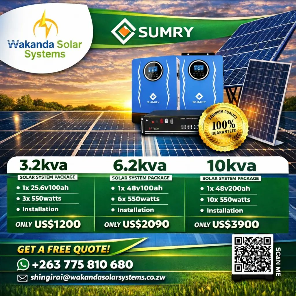 wakandasolar_'s tweet photo. All pockets catered !!!

Solar up Zimbabwe

Call us or App us for installations,  quotations and system  sizing

0775810680

Email us shingirai@wakandasolarsystems.co.zw https://t.co/LMeFC6vb1w
