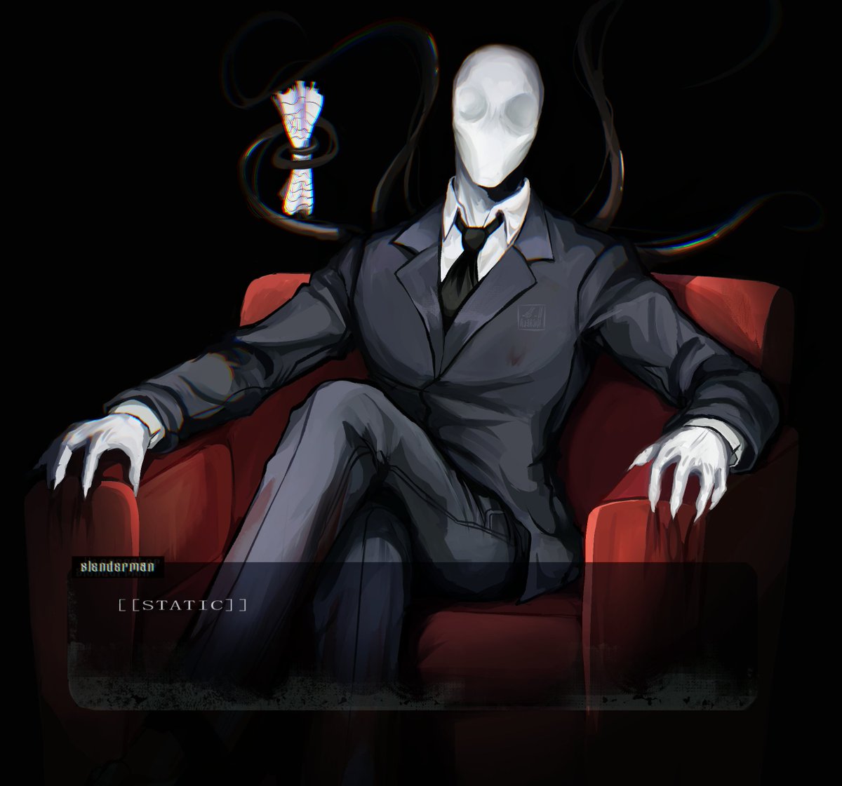 n_nicaela's tweet image. *angry static intensifies* #slenderman #creepypasta