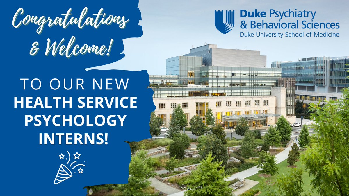 DukePsychiatry's tweet photo. We are SO excited to welcome our new cohort of health service psychology interns! We can’t wait till they join us this summer, and we look forward seeing what these exceptional PhD students will bring to @DukeMedSchool & @DukeHealth!
#InternMatch #Match2026 https://t.co/gu6vBhJxZR