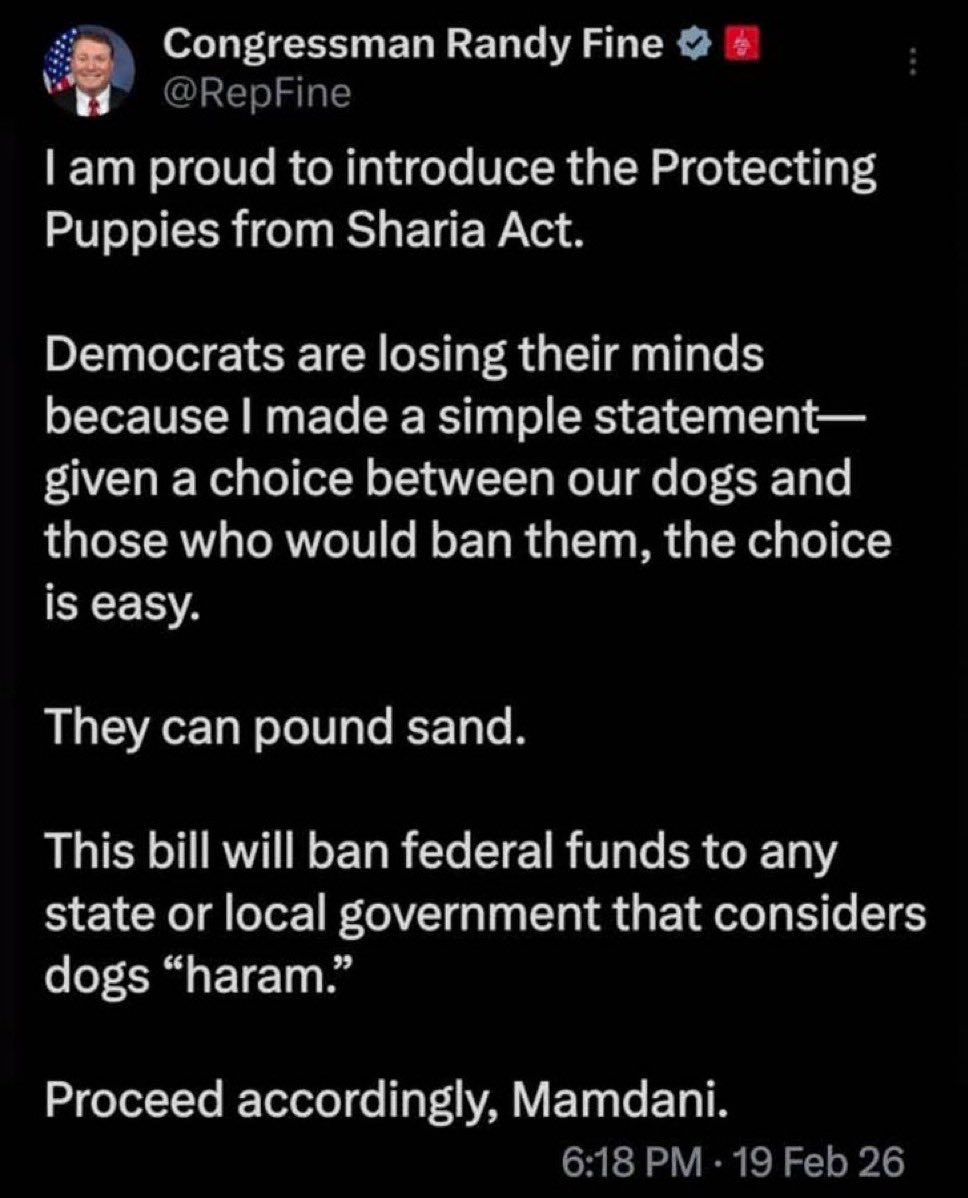 I support Congressman Fine and this bill 💯! 
♥️🐾♥️