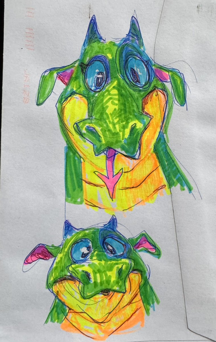 「Highlighter dragons」|Dimetrodoneのイラスト