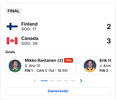 RoaringHammy's tweet photo. Lets gooo Team Canada. See you USA in the gold medal game. #CANvsFIN 5am on Sunday 😳 https://t.co/Z8EYUqaab0