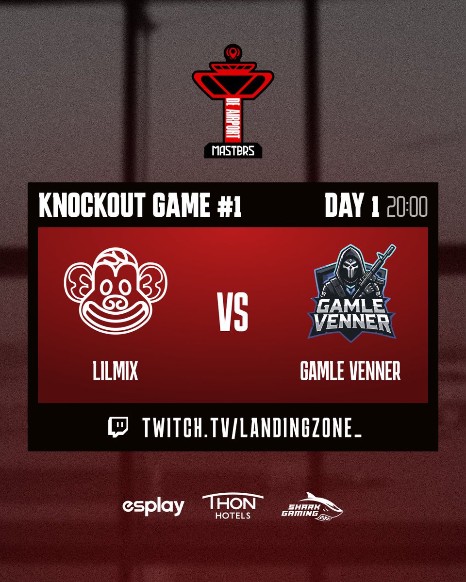Knockout Game #1 live on the main stream: <a href="/Lilmixgg/">Lilmix Esports</a> vs <a href="/GamleVenner_/">Gamle Venner</a> 

twitch.tv/landingzone_

<a href="/airport_masters/">De_Airport Masters</a> <a href="/landingzone2026/">LANDING: ZONE</a>