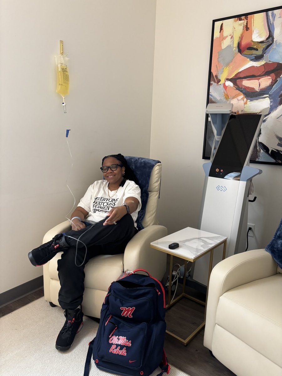 YolettMcCuin's tweet image. Anyways back to the grind folks! South Carolina Sunday! But 3 games in 5 days has been taxing on our players but also us as a staff as well! Needed this pick me up! Thanks to Revive Wellness for the Vitamin B &amp;amp; C support! ❤️💙🫶🏽