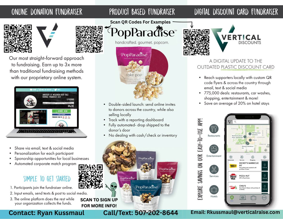 VRMKE's tweet photo. You want to raise more and keep more with your fundraiser, it’s an easy decision!

Give me a text or call at 507-202-8644!
Email rkussmaul@verticalraise.com https://t.co/oqNAnZtI8Z