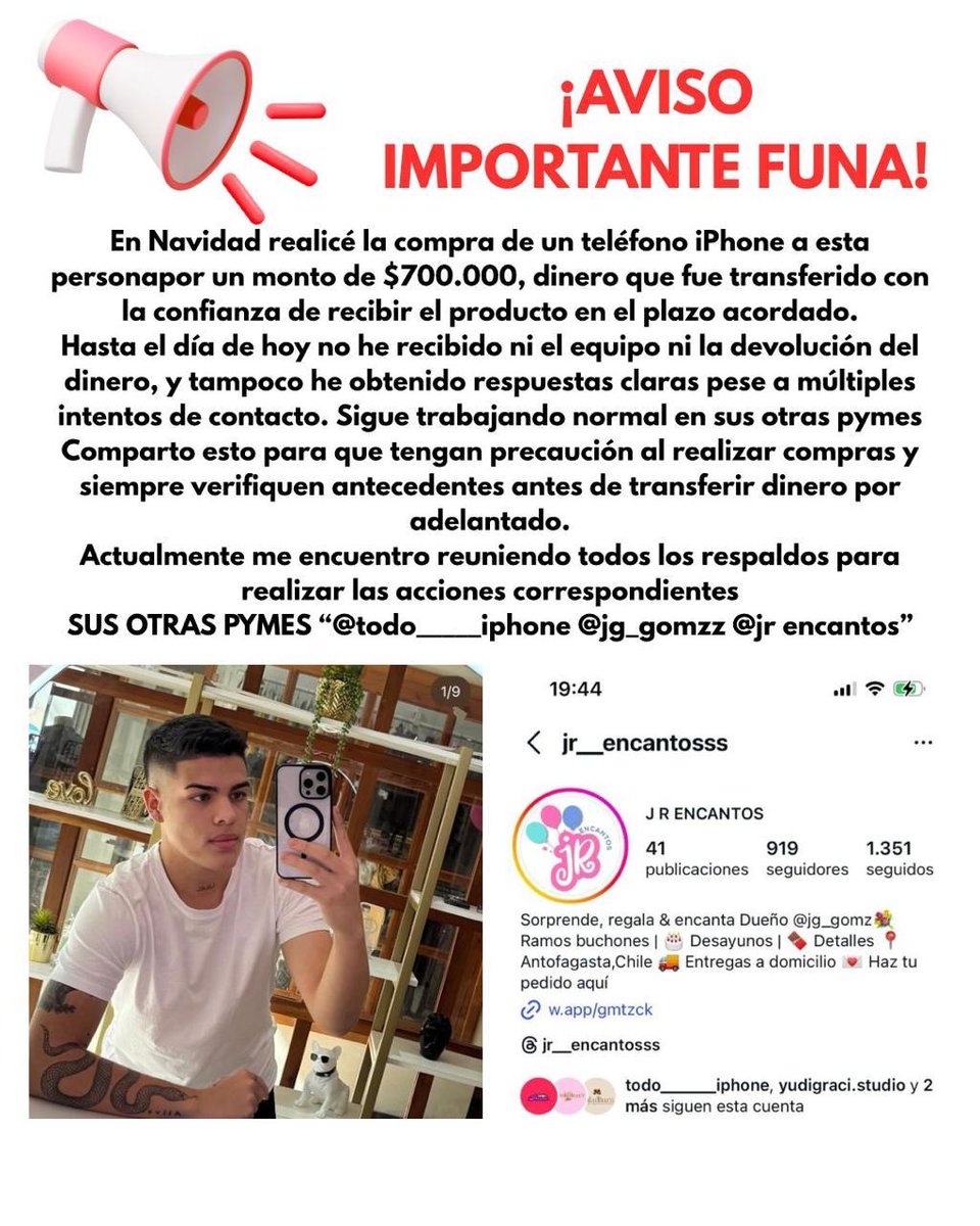 Chicos vengo a ayudar a mi tía con un caso de estafa, si me pueden ayudar difundan esto. Muchas gracias 🫂