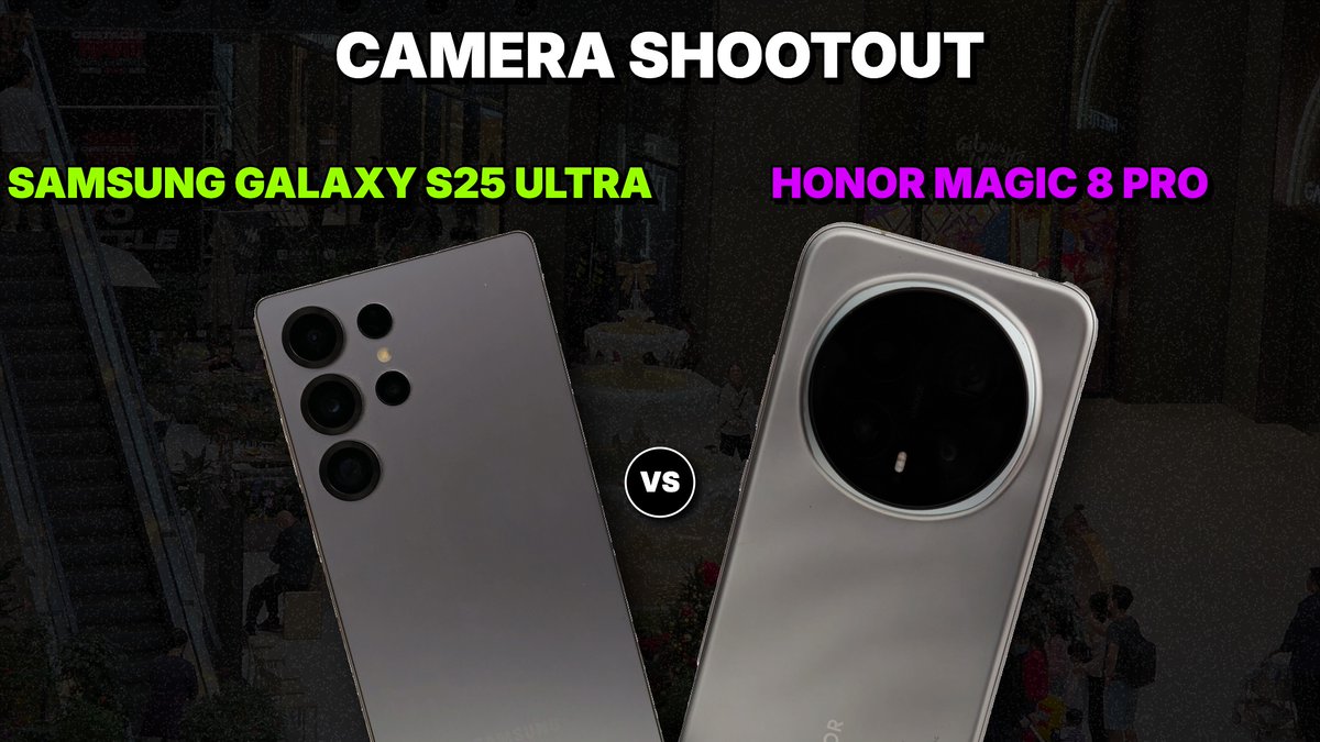 nirave's tweet photo. The next shootout pits two phones head-to-head across many key regions. The best of Samsung in the #GalaxyS25Ultra takes on one of its biggest competitors, the @HonorGlobal #Magic8Pro, and both aim to prove they have the best smartphone camera.

The Magic 8 Pro has a 50MP main and ultrawide and 200MP telephoto with 3.7x optical zoom, while the Galaxy S25 Ultra has a 200MP main, 50MP ultrawide, and two telephotos (10MP + 50MP) with 3x and 5x optical zoom!

Here's the shootout!