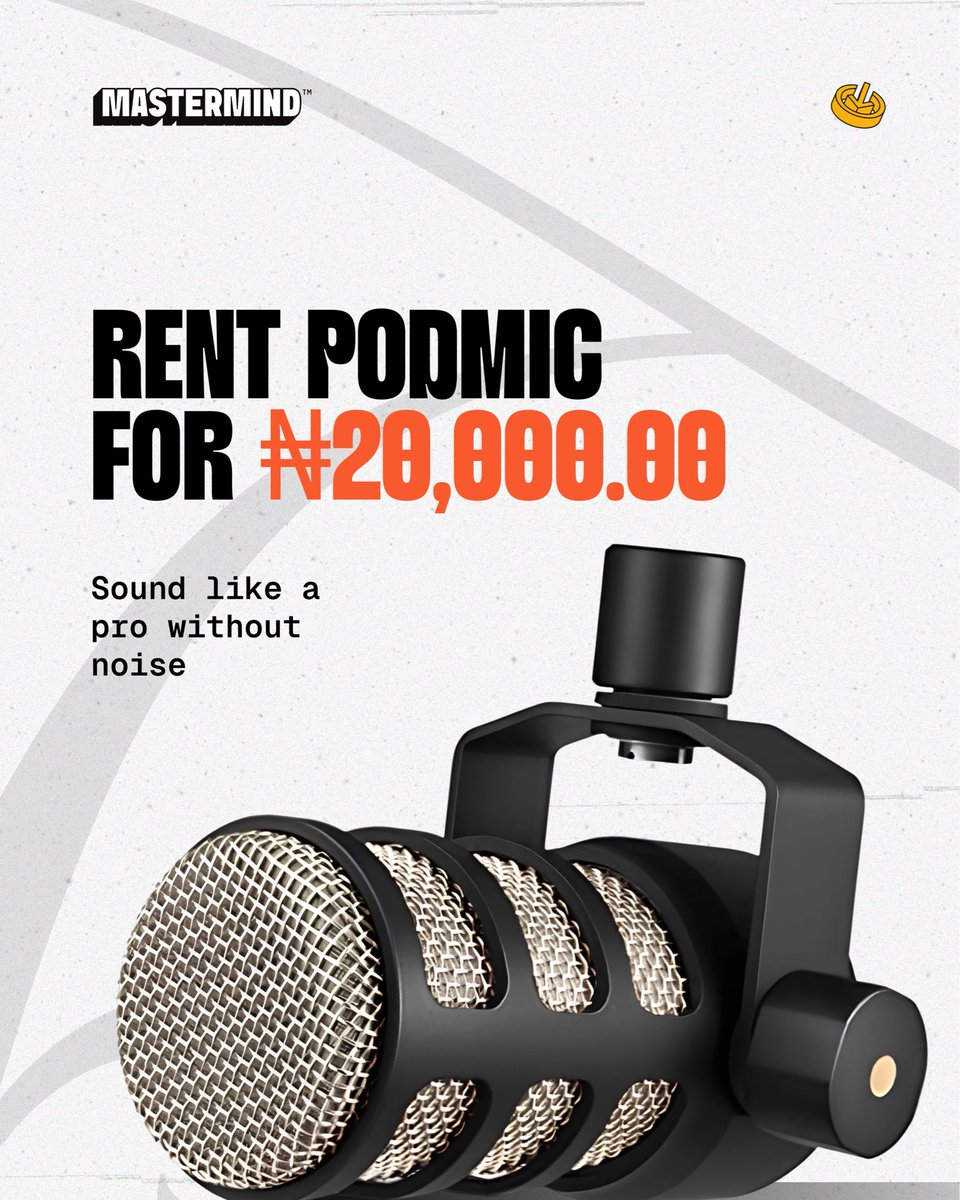 themastermindcc's tweet photo. Podcasters, creators, streamers this one is for you

Rent the RODE Podmic with stand and XLR cable for just 20,000 naira.

Send us a DM to place your order now. Only available within Lagos.

Terms and conditions apply. https://t.co/fpKr3xltbP