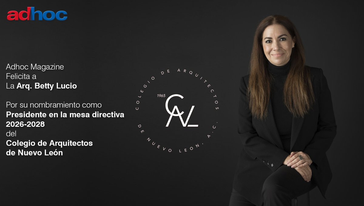 Felicitamos a  La Arq. Betty Lucio  Por su nombramiento como  Presidente en la mesa directiva del Colegio de Arquitectos  de Nuevo León 

 #adhoc #adhoc_magazine #adhoc_mexico #arquitectura #CAMSAM #TurismoMonterrey #monterrey #monterreynl
<a href="/colegiodearqs/">CAM - SAM</a> <a href="/arqenmty/">Arquitectos en Monterrey</a> <a href="/nuevoleon/">El Gobierno de Nuevo León</a>