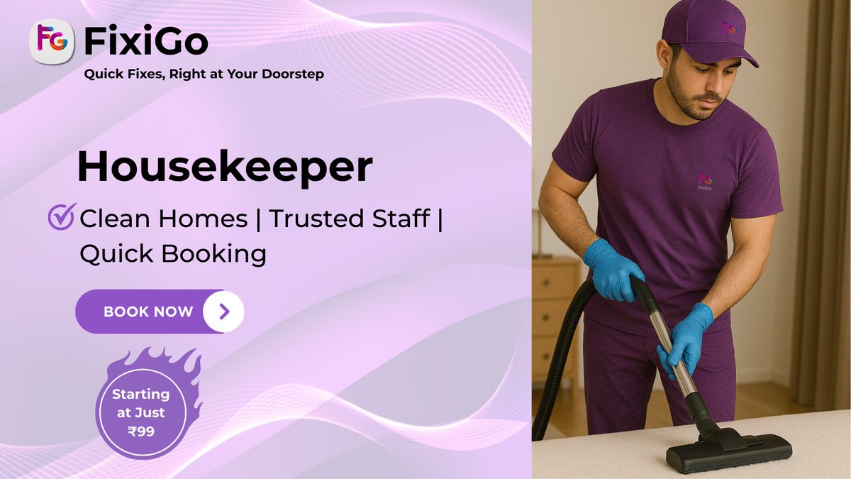 FixiGo_SaminoFi's tweet image. FixiGo Launch Offer!

Book a Housekeeper Starting at Just ₹99
Clean Homes | Trusted Staff | Quick Booking
Limited Time Only!

Thanks and regards 
SaminoFi - Team 
FixiGo - Team 

saminofi.com 
#Helpline -

(+91)-72-3005-7001 
(+91) - 833-4000-301 

#SaminoFi  
#FixiGo
