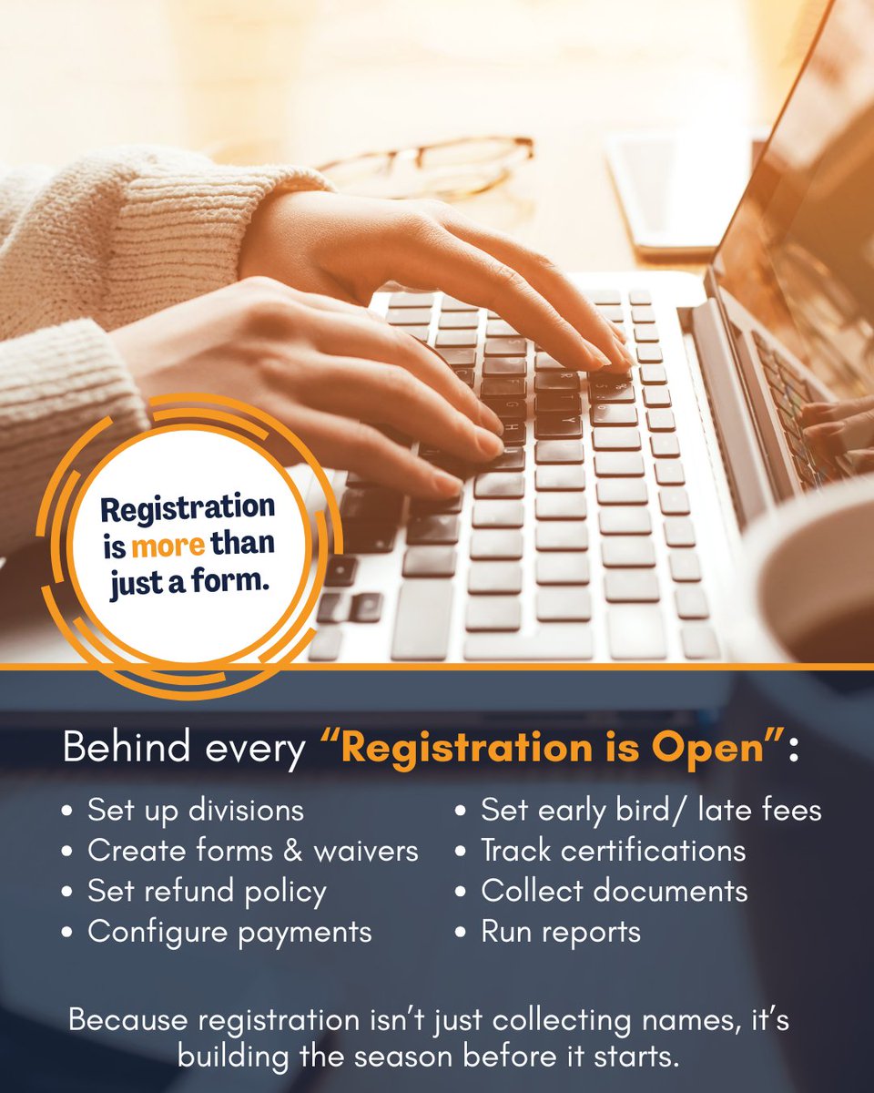 “Registration is Open” looks simple.

Behind it is structure, compliance, payments, reporting — and a system holding it all together.

That’s exactly what you get with RAMP Registration.

#YouthSports #SportsManagement #RAMPInteractive #RAMPRegistration