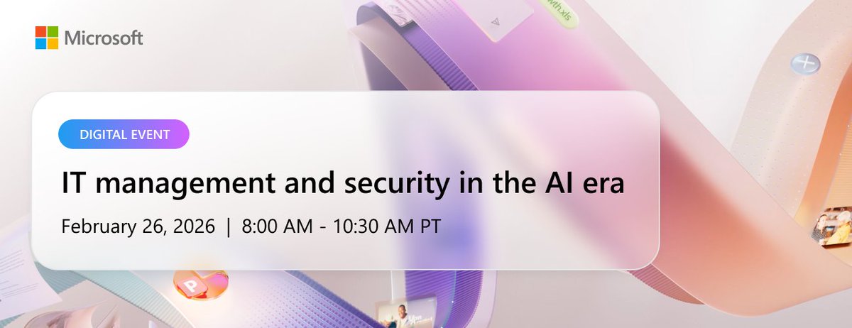 Msft365Insider's tweet image. 💡 If you manage Microsoft 365 Copilot or agents, do not miss February 26 at 8 AM PT. Learn reporting, inventory and cost controls plus readiness tips for your environment.
Register here 🎟️ techcommunity.microsoft.com/event/microsof…

#Microsoft365 #Microsoft365Copilot #ITAdmin