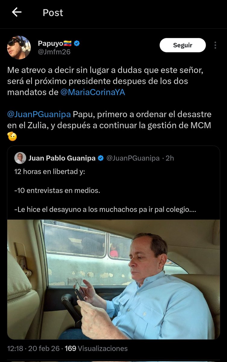 ipoolgian's tweet image. Quieren a Guanipa de presidente sólo por publicar posts divertidos

Que ni escribe él, por cierto.