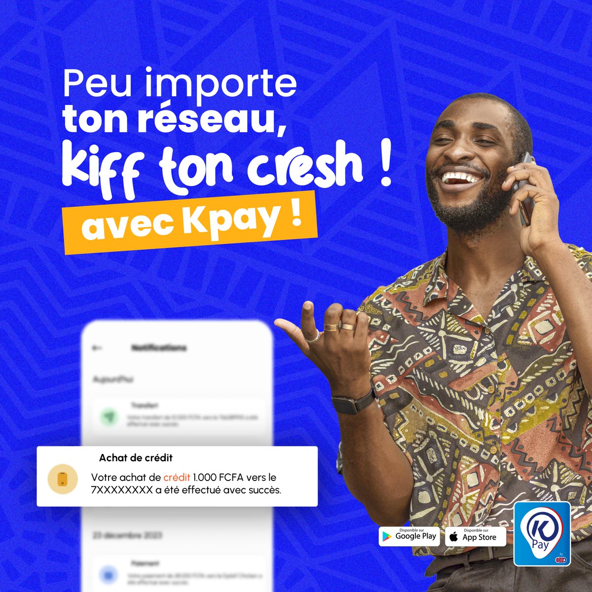 Le réseau change, le plaisir reste. ⚡
Pourquoi compliquer ce qui est simple ? Recharge ton crédit vers tous les opérateurs directement depuis ton app Kpay.
Rapide, sécurisé, validé ! ✅