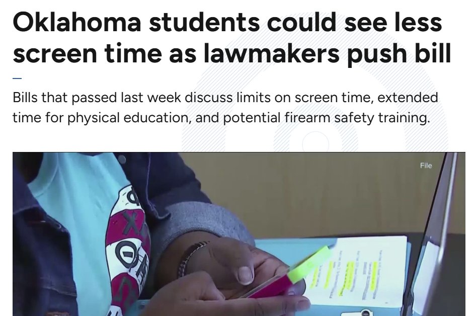 A bill to limit screen time in elementary schools

This. Is. AWESOME!