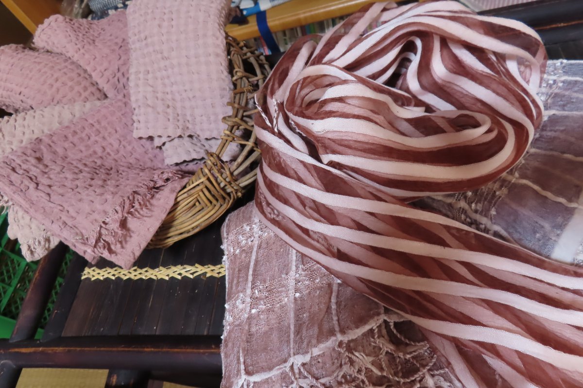 ＃上質なワイルド感🌄🏕️🏜️

　と言っても分かるかなあ？しっかり
本質掴みたい🐘🐘

　お墨付き頂いた「大和ルージュ💋」
の草木染‼　今までのブルーベリーの
枝染めと🫐ちどこが違うのか❓　近々
パンフレットの撮影に臨む❕❕働く人の
逞しい息遣い感じてるんだけど・・・