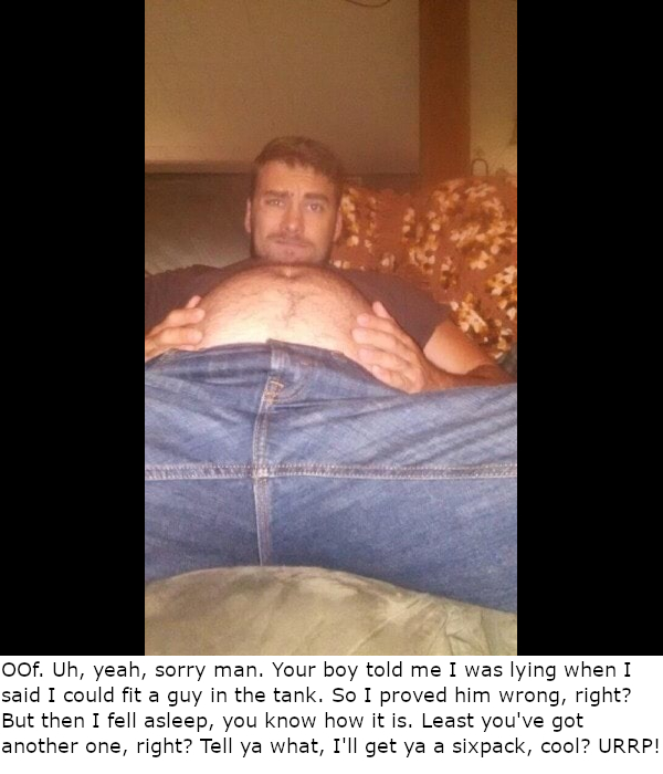 I guess I could get you a bottle of Jack instead? If it's like a BIG deal. URRRP!!

#vore #malevore #malepred #oralvore