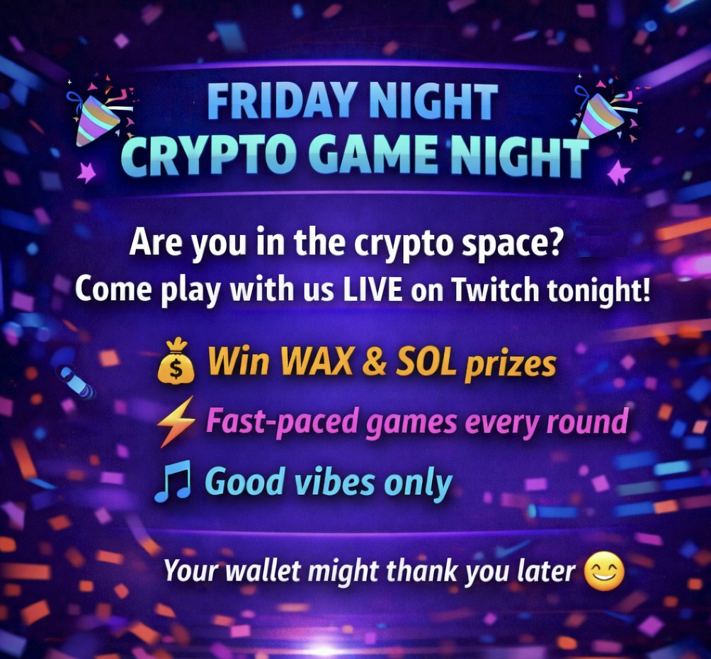 Crypto friends 👀
Come hang out and try your luck 🚀

Join us on <a href="/Twitch/">Twitch</a>
👉 twitch.tv/popinstock

<a href="/WAX_io/">WAX</a>
#WAX #CryptoGaming #PlayToEarn #Twitch