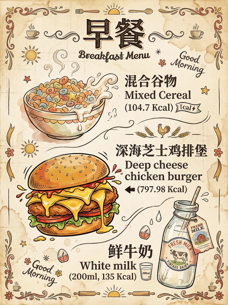 兔兔的萌萌食光🐰✨

D471

今日江原道天气 晴  -1 到11度

🌞 早餐
🥣 混合麦片 104.7 Kcal
🍔 深层芝士鸡肉汉堡 797.98 Kcal
🥛 牛奶 白牛奶 200ml 135 Kcal
总热量 1,037.68 Kcal

#토토의몽몽식시간 
#DOYOUNG #도영
