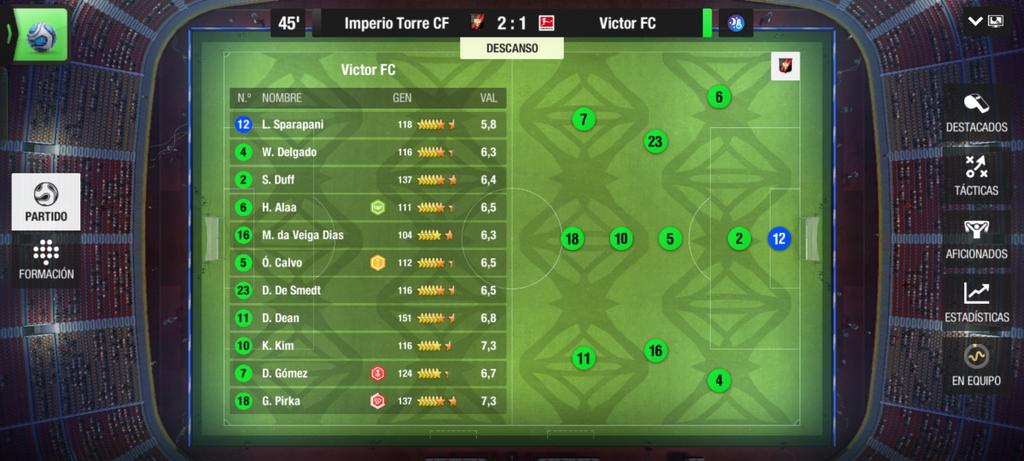 ImperioTorreCF's tweet photo. Tras una gran primera parte nos vamos al descanso 2-1 ganando, VAMOS IMPERIO https://t.co/cB54khCAwJ