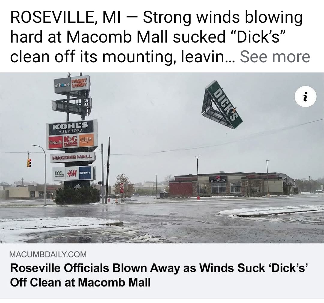 Strong wings sucked "Dick's" clean off its mounting......🤣
