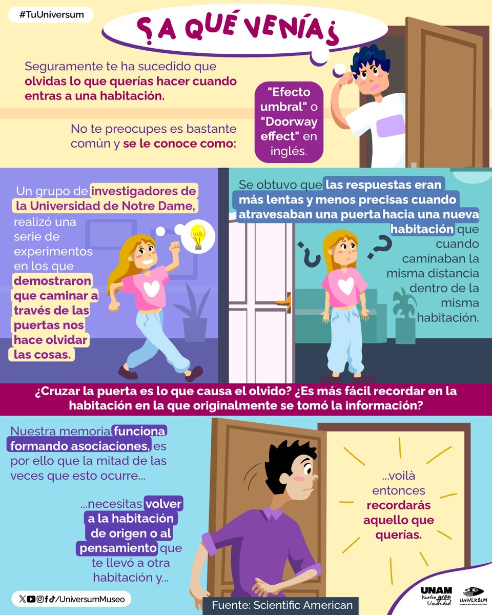 ¿Has olvidado lo que querías hacer al entrar a una habitación? 🚪
Te contamos un poco al respecto. 👇

#TuUniversum