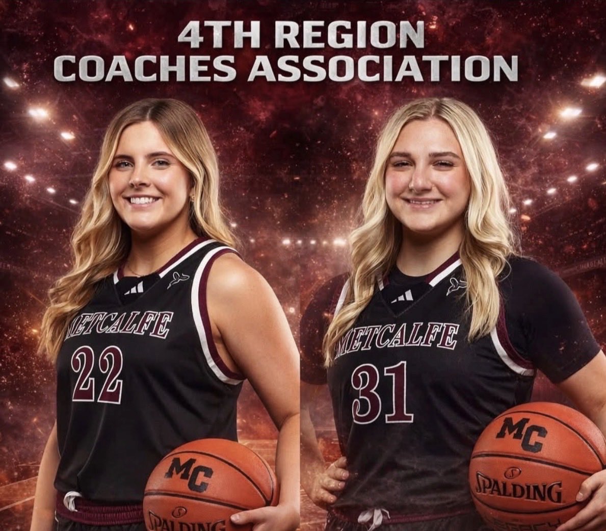 Congratulations to Lady Hornets Jozie Allen and Bree Jolly for being selected by region coaches for the 4th Region All-Season Team. 

Jozie received 1st Team honors, while Bree was named to the 3rd Team. 

#MetcalfeHornetsEver