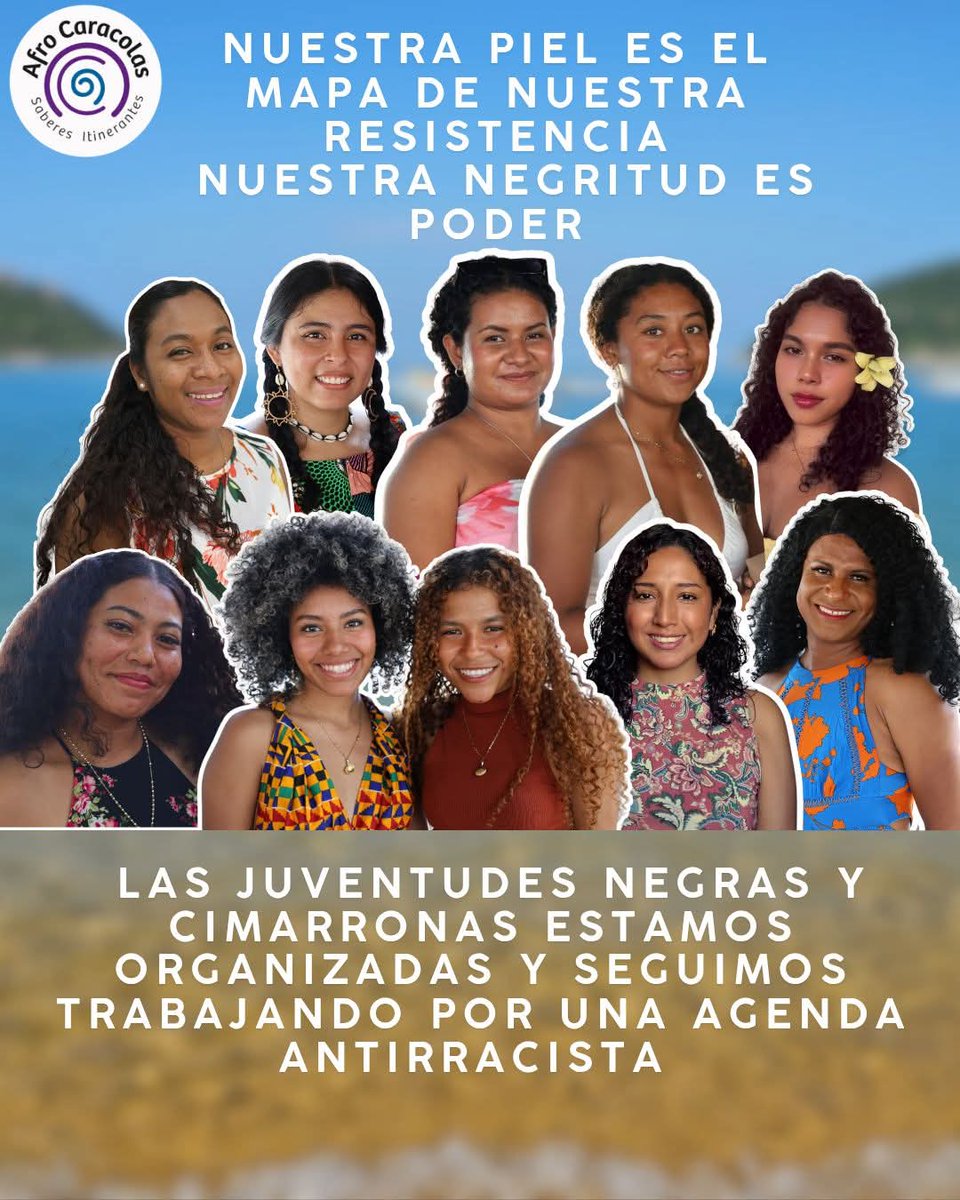 afrocaracolas's tweet photo. Este 2026 seguimos unidas 🖤
Aquí estamos las jovenas cimarronas, trazando nuestra agenda antirracista👊🏾 https://t.co/9rj5vmqgv7