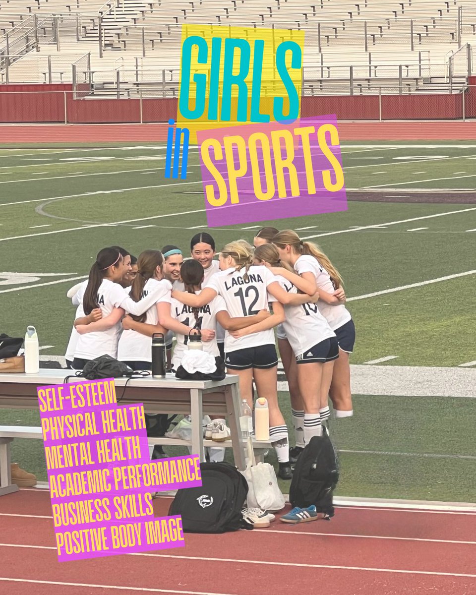 Girls who play sports have higher levels of self-esteem, better physical and mental health, and stronger academic performance. 80% of female executives from Fortune 500 companies report that they played sports. <a href="/LagunaBlancaSB/">Laguna Blanca</a> #girlsinsports