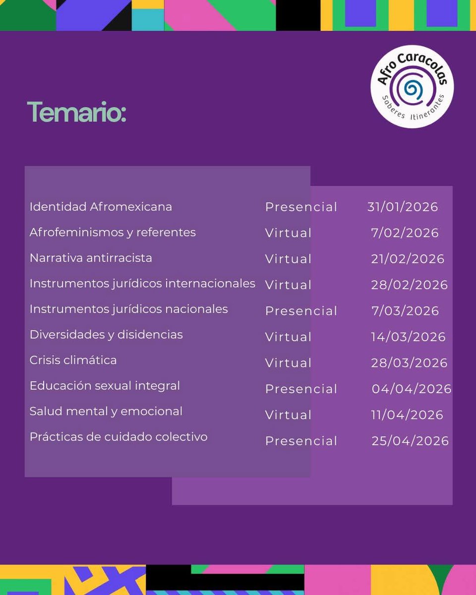 afrocaracolas's tweet photo. 🤩Estamos muy felices de anunciarles la apertura de La escuelita Cimarrona para mujeres afromexicanas y personas disidentes: con perspectiva afrocentrada.🙌🏿📚
Esta convocatoria es dirigida para el fortalecimiento y liderazgo de las integrantes de Afrocaracolas. 🐚 https://t.co/Islch8PU1Y