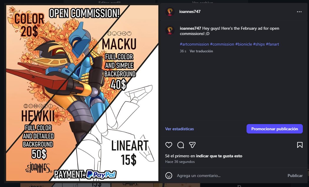 Hey guys! Here's the February ad for open commissions! ;D

You can see the full drawing on my other social media accounts ^^

#Commission #Bionicle #fanart #shippins #couple