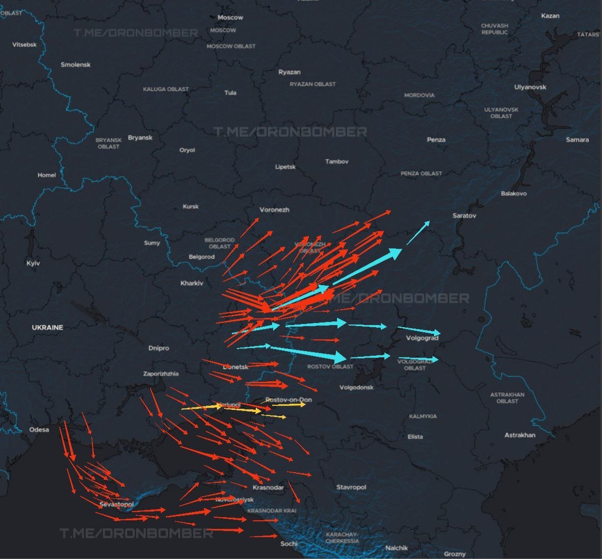 🚨🚨🚨MASSIVE UKRAINIAN ASSAULT ON RUSSIAN POSITIONS EARLIER TONIGHT🚨🚨🚨

105 drones, 15 jet UAVs and 5 aerostats.

Russian Thermal Powerplant in Rostov and a Iskander Prouction site reportedly attacked.