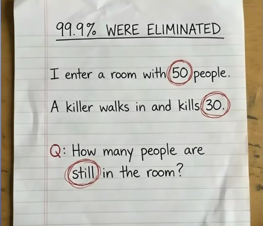 How many people still in the room?

🤔