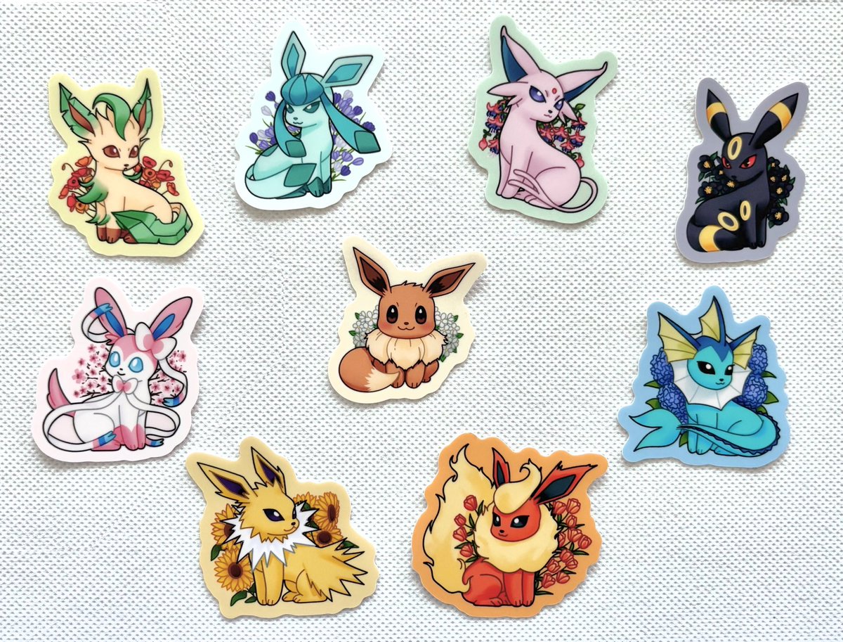 Eeveelution stickers are now LIVE on my store!!
Link below!
