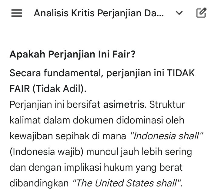 papanberjalan's tweet image. Indonedia telah menjadi 100% budak 🙂‍↔️

- perjanjian tanpa batas waktu

- wajib ngasih upeti 500T Rupiah per tahun(?) selamanya ke US 👺

- matinya petani jagung, kedelai dan beras

- penguasaan 100% kepemilikan tambang

- semena mena mengubah UU indo

💩💩💩💩💩💩💩