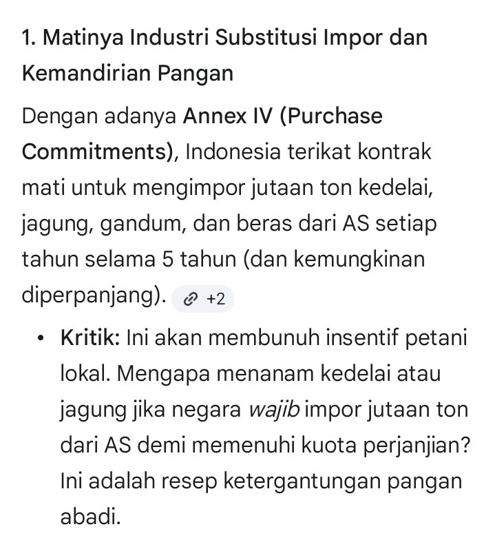 papanberjalan's tweet image. Indonedia telah menjadi 100% budak 🙂‍↔️

- perjanjian tanpa batas waktu

- wajib ngasih upeti 500T Rupiah per tahun(?) selamanya ke US 👺

- matinya petani jagung, kedelai dan beras

- penguasaan 100% kepemilikan tambang

- semena mena mengubah UU indo

💩💩💩💩💩💩💩